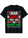 Men's T-Shirt Dear Santa Festive Candy Canes And Presents On Christmas T Shirt