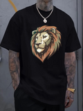 Men's T-Shirt Golden Mane Regal Strength Among Midnight Shadows Lion
