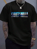 Men's T-Shirt Guatemala Blue Gradient Cityscape Text T Shirt