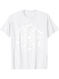Men's T-Shirt Playful Dogs In Abstract Rotating Symmetrical Pattern Snowflake Shape