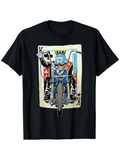 Men's T-Shirt Playing Card King With Motorcycle Among Graphic Elements