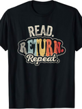 Men's T-Shirt Read Return Repeat Retro Colorful Letters On Simple Cotton T Shirt