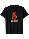Men's T-Shirt Bear Market Growling Grizzly With Red Arrow And Stock Graph Bear