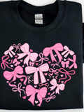 Men's T-Shirt Playful Pink Ribbons Forming A Heart Shaped Design Bow