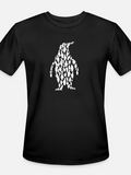 Men's T-Shirt Playful Penguins Gathering Under Arctic Night Forming Penguin