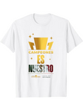 Men's T-Shirt Golden Trophy With Shimmering Accents On Clean White Cotton T Shirt