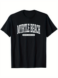 Men's T-Shirt Myrtle Beach South Carolina Text With Classic Lettering On Comfortable Cotton T Shirt