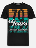 Men's T-Shirt Seventieth Birthday Vintage Stripes With Retro Fun Typography