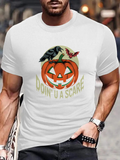 Men's T-Shirt Doin U A Scare Pumpkin With Crow And Bat Halloween