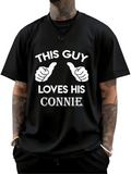 Men's T-Shirt This Guy Loves His Connie With Bold Lettering And Pointing Hands Motif