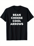 Men's T-Shirt Bean Cheese Cool Arrows Bold White Text Black Shirt