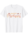 Men's T-Shirt Happy Thanksgiving Autumn Leaves Falling Around Thanksgiving