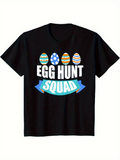 Men's T-Shirt Egg Hunt Squad Colorful Painted Eggs On Festive Banner