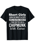 Men's T-Shirt Short Girls Looking Sweet And Cute Chipmunk With Rabies