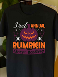 Men's T-Shirt 3rd Annual Pumpkin Beer Tasting With Spooky Jack O Lantern