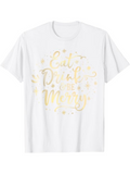 Men's T-Shirt Gold Print With Sparkling Stars In Radiant Festive Lettering T Shirt
