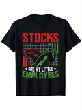 Men's T-Shirt Stocks Are My Little Employees Bull Chart Graphic T Shirt
