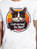 Men's T-Shirt I Left My Bed For This Grumpy Cat With Retro Sunset Graphic Cat