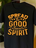 Men's T-Shirt Spread The Good Travel Spirit With Bright Stars Happy Vibes Typography