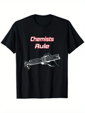 Men's T-Shirt Chemists Rule Retro Grid Gun Design With Technical Blueprint Style
