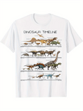 Men's T-Shirt Dinosaur Timeline Marching Ancient Creatures In Timeline Display Dinosaur