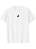Men's T-Shirt Minimalist Monochrome Symbol With Yin Yang Motif Centerpiece Peace