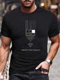 Men's T-Shirt Create Your Reality Geometric Lines Abstract Art With Diamond Pencil