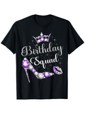 Men's T-Shirt Birthday Squad Crown With Glittering High Heel And Sparkling Lips