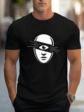 Men's T-Shirt Surreal Face With Single Eye Surrounded By Abstract Motion Lines