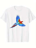Men's T-Shirt Vivid Colorful Feathers In Flight Graceful Majestic Parrot