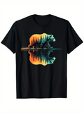 Men's T-Shirt Sunset Forest Reflection With Vibrant Trees By Lake Bear