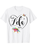Men's T-Shirt Best Lela Ever With Watercolor Flowers And Heart Shaped Outline