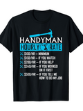 Men's T-Shirt Handyman Hourly Rate Funny Blue Text On Black T Shirt