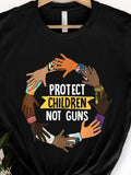 Men's T-Shirt Protect Children Not Guns United Hands Forming A Circle Symbolizing Solidarity