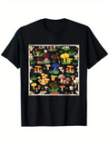 Men's T-Shirt Colorful Fungi And Lush Greenery With Vintage Botanical Mushrooms
