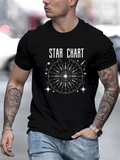 Men's T-Shirt Star Chart Celestial Constellation Wheel Surrounded By Shining Stars Galaxy Circle