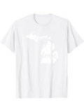 Men's T-Shirt Love Text Inside State Silhouette Graphic Michigan Map