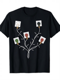 Men's T-Shirt Botanical Branches With Abstract Colorful Rectangles And Light Bulb Flower