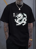 Men's T-Shirt Fiery White Scales And Curved Claws Roaring Chinese Dragon