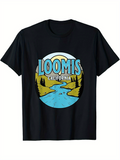 Men's T-Shirt Loomis California Sunset River Landscape With Flowing Water
