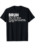 Men's T-Shirt Bruh Noun Humorous Slang With Bold White Dictionary Lettering Shirt