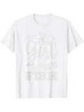 Men's T-Shirt Let This Girl Show You How To Fish Playful Scripted Letters And Fishing Rod On White T Shirt