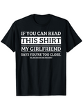 Men's T-Shirt Funny Warning Words In Bold White Text On A Black Shirt