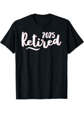 Men's T-Shirt 2025 Retired Bold Handwritten Script With Modern Minimalist Style Retired