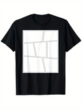 Men's T-Shirt Minimalist Abstract Lines Within Geometric Framed Structure Design