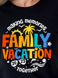 Women's T-Shirt Making Memories Family Vacation Sun And Palm Trees Under Clear Skies T Shirt