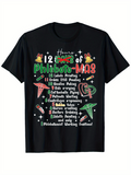 Men's T-Shirt Twelve Days Of Phlebotomy Christmas With Festive Holiday Icons Surrounding Medical Theme Shirt