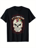 Men's T-Shirt Its A Mind Game Colorful Parrots Resting On Human Skull