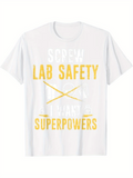 Men's T-Shirt Screw Lab Safety I Want Superpowers With Crossed Lines Minimal Design T Shirt