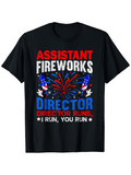 Men's T-Shirt Assistant Fireworks Director With Colorful Bursting Fireworks And Stars